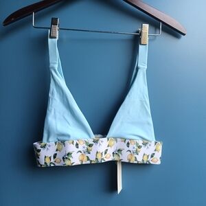 Blue and White Floral Bikini with Adjustable Straps